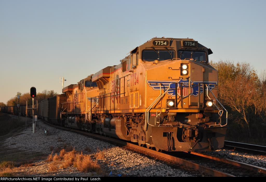 Southbound loaded coal train eases into the siding